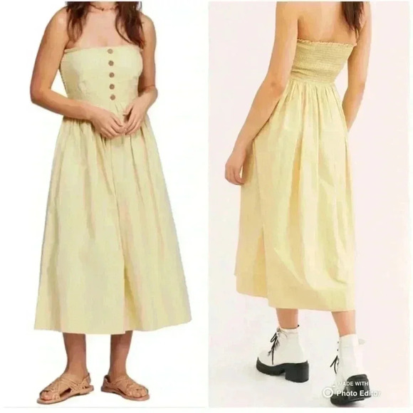 Free People Lilah Midi Dress Sz M - Picture 2 of 12